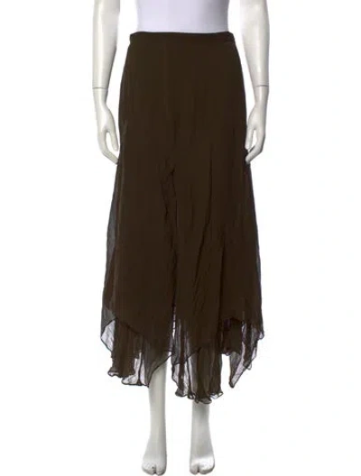 Pre-owned Polo Ralph Lauren Silk Long Skirt In Green