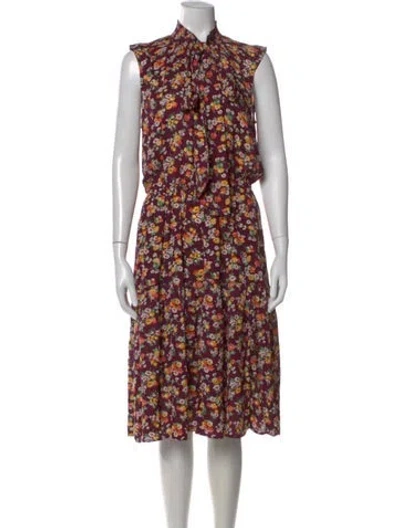Pre-owned Polo Ralph Lauren Silk Midi Length Dress W/ Tags In Multi