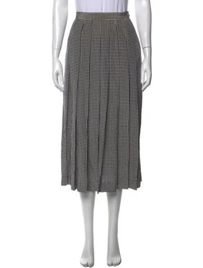 Pre-owned Polo Ralph Lauren Silk Midi Length Skirt In Black/white