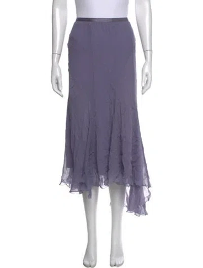Pre-owned Polo Ralph Lauren Silk Midi Length Skirt In Purple