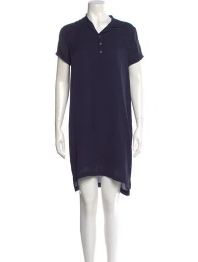 Pre-owned Polo Ralph Lauren Silk Mini Dress In Blue