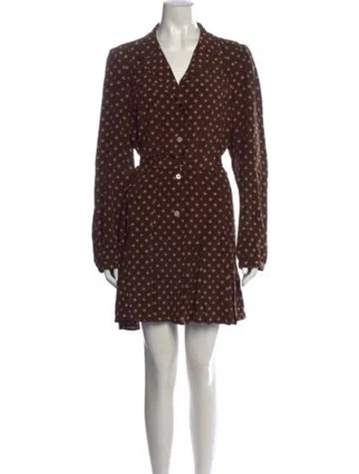Pre-owned Polo Ralph Lauren Silk Mini Dress In Brown