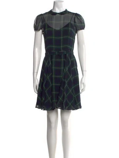 Pre-owned Polo Ralph Lauren Silk Mini Dress In Green