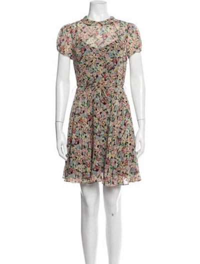 Pre-owned Polo Ralph Lauren Silk Mini Dress In Multicolor
