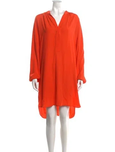 Pre-owned Polo Ralph Lauren Silk Mini Dress In Orange