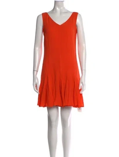 Pre-owned Polo Ralph Lauren Silk Mini Dress In Orange