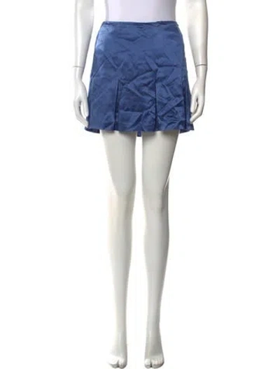 Pre-owned Polo Ralph Lauren Silk Mini Skirt In Blue