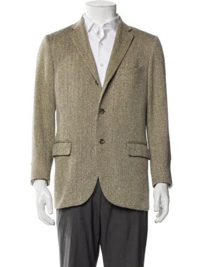 Pre-owned Polo Ralph Lauren Silk Printed Blazer In Neutral