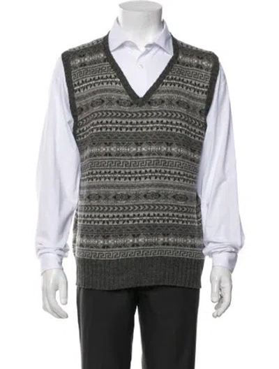Pre-owned Polo Ralph Lauren Silk Printed Sweater Vest In Multi