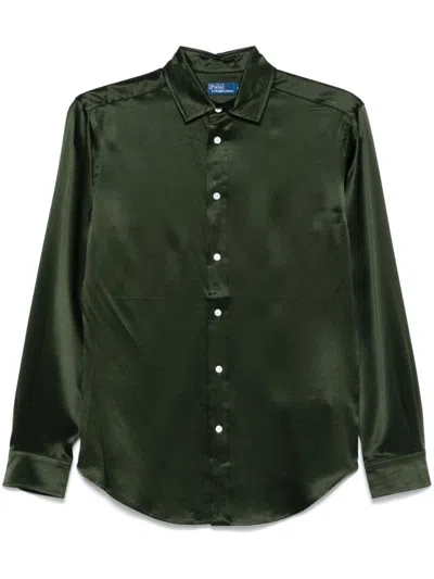 Polo Ralph Lauren Silk Shirt In Northwest Pine