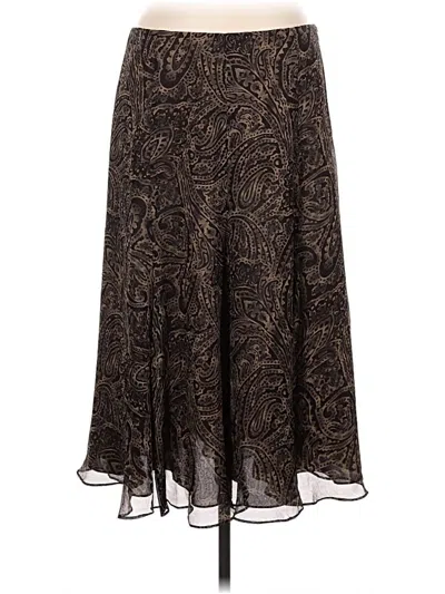Pre-owned Polo Ralph Lauren Silk Skirt In Brown