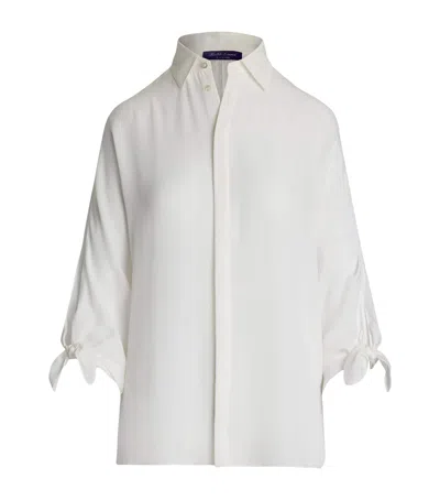 Polo Ralph Lauren Silk Split-sleeve Blouse In Neutral