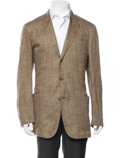 Pre-owned Polo Ralph Lauren Silk Tweed Pattern Sport Coat In Brown