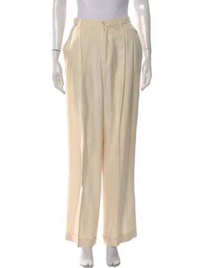 Pre-owned Polo Ralph Lauren Silk Wide Leg Pants In Neutral