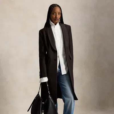 Polo Ralph Lauren Silk-lapel Wool Tuxedo Coat In Dark Brown