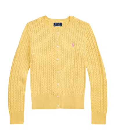 Polo Ralph Lauren Kids' Single-breasted Cardigan In Maize Yellow