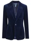 Polo Ralph Lauren Womens Indigo Corduroy Single-breasted Cotton Blazer In Blue