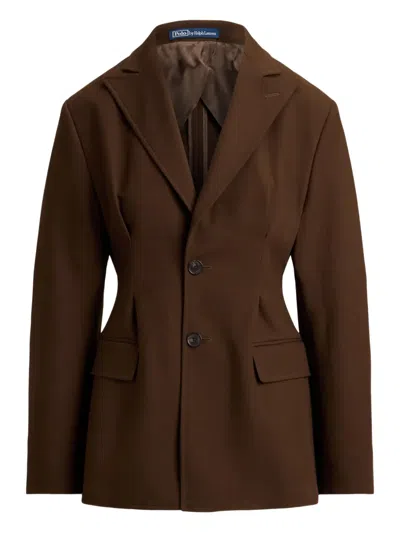 Polo Ralph Lauren Single-breasted Cotton And Wool-blend Blazer In Brown