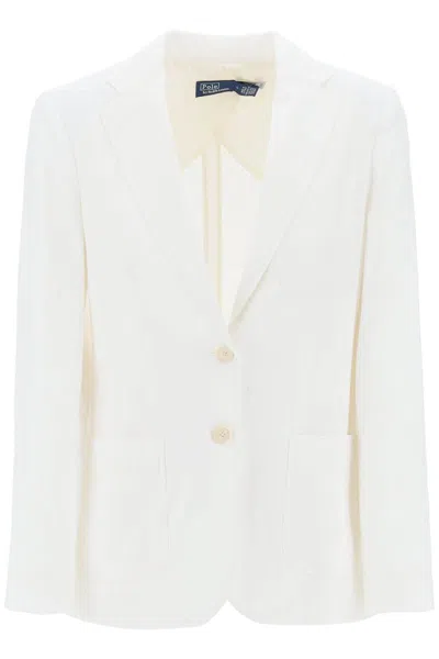 Polo Ralph Lauren Single-breasted Linen Jacket In White