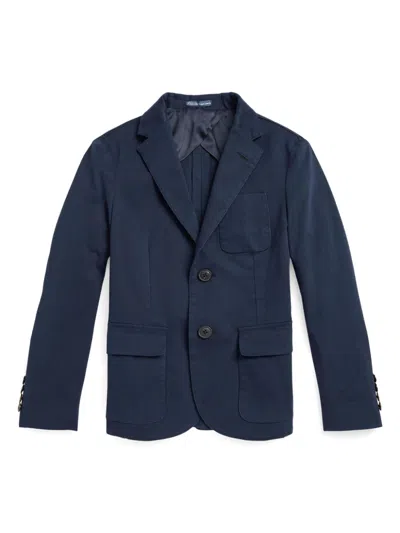 Polo Ralph Lauren Kids' Single-breasted Tailored Blazer In 蓝色