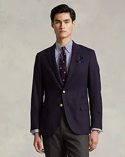 Polo Ralph Lauren Single Breasted Wool Blazer In Navy