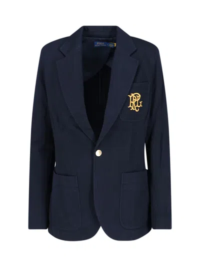 Polo Ralph Lauren Single-breasted Blazer "emblem" In Blue