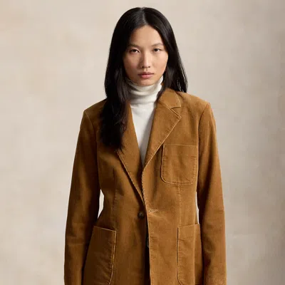 Polo Ralph Lauren Single-breasted Corduroy Blazer In Tan