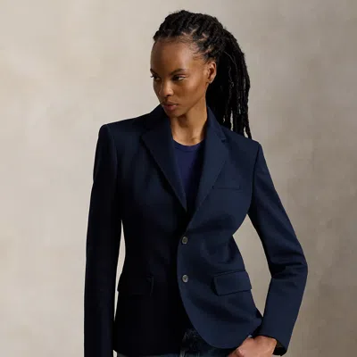 Polo Ralph Lauren Single-breasted Ponte Blazer In Aviator Navy In Blue