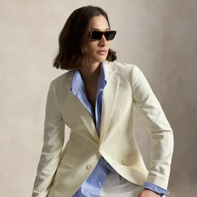 Polo Ralph Lauren Single-breasted Stretch Wool Blazer In Cream In White