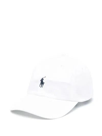 Polo Ralph Lauren Six-panel Embroidered Ventilation Hat In Bianco