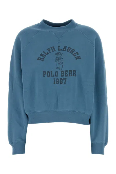 Polo Ralph Lauren Skch Br C Fl-long Sleeve-sweatshirt-s Nd  Female In Blue