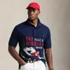 Polo Ralph Lauren Skier-print Mesh Polo Shirt In Rl Navy Multi