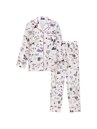 Polo Ralph Lauren Ski-motif Cotton Long-sleeve Pyjama Set In Gray