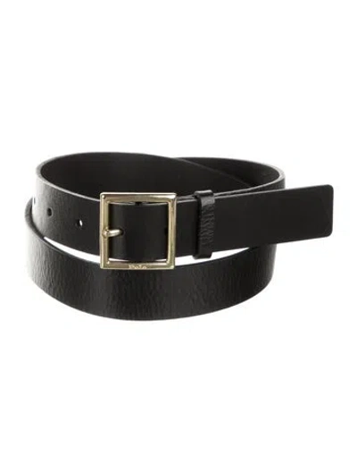 Pre-owned Polo Ralph Lauren Skinny Leather Belt In Black