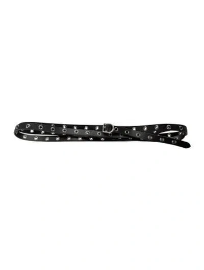 Pre-owned Polo Ralph Lauren Skinny Leather Belt In Black