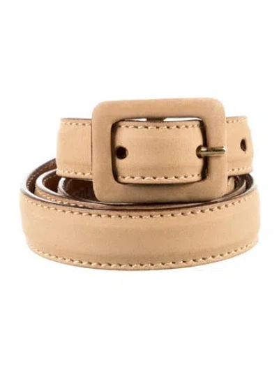 Pre-owned Polo Ralph Lauren Skinny Leather Belt In Yellow