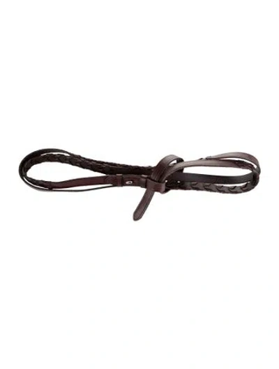 Pre-owned Polo Ralph Lauren Skinny Leather Waist Belt In Brown