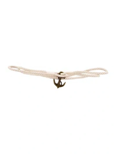 Pre-owned Polo Ralph Lauren Skinny Raffia Belt In Neutrals