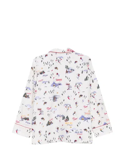 Polo Ralph Lauren Ski-print Flannel Pajamas In White