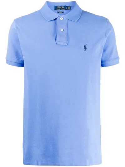 Polo Ralph Lauren Sky Blue Cotton Polo Shirt With Refined Collar And Polished Logo
