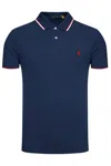Polo Ralph Lauren Sky Blue T-shirt With Structured Collar In Blue
