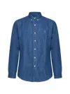 Polo Ralph Lauren Blue Shirt With Pony Embroidery On The Front In Blue