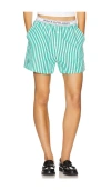 Polo Ralph Lauren Stripe Boxer Pyjama Shorts In White Cloud & Vine Green