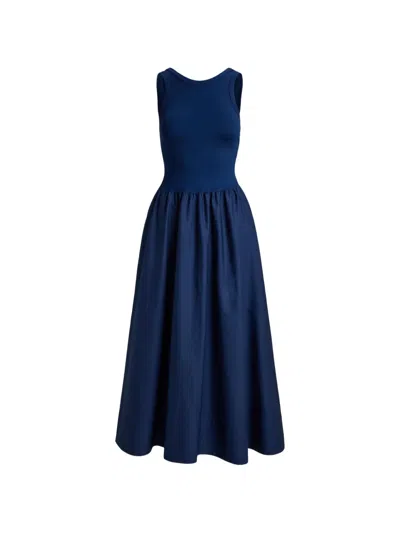 Polo Ralph Lauren Sleeveless A-line Maxi Dress In Blue