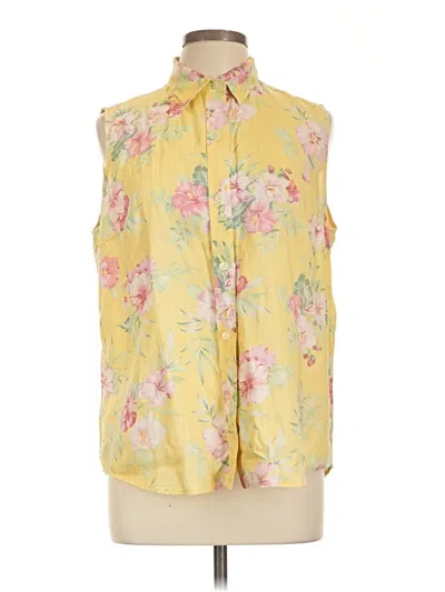 Pre-owned Polo Ralph Lauren Sleeveless Button Down Shirt In Yellow