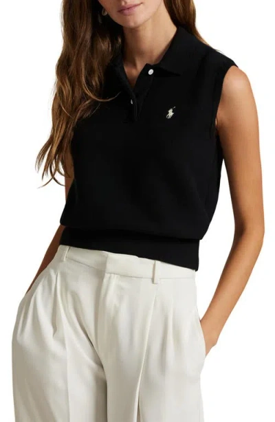 Polo Ralph Lauren Sleeveless Cotton Blend Piqué Polo Sweater