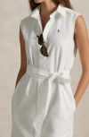 Polo Ralph Lauren Sleeveless Cotton Shirtdress In White