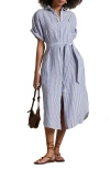 Polo Ralph Lauren Sleeveless Cotton Shirtdress In White-royal