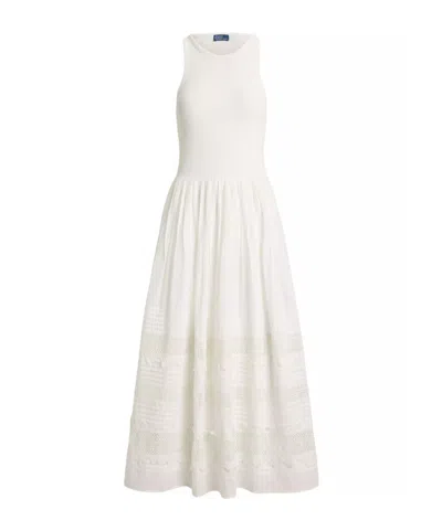 Polo Ralph Lauren Sleeveless Fit Flare Dress In White