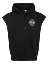 Polo Ralph Lauren Sleeveless Hoodie With Hood And Kangaroo Pocket In Black